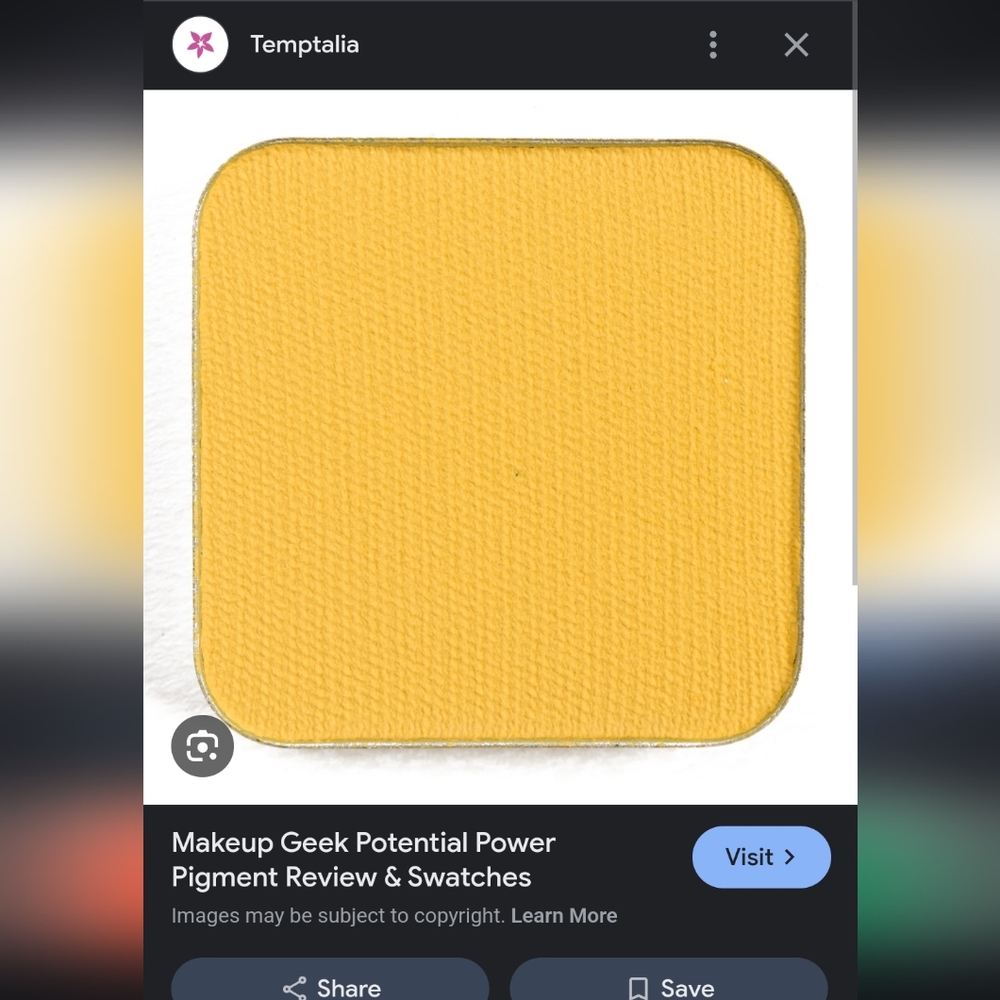 WANTED Makeup Geek yellow pigment Potential Power